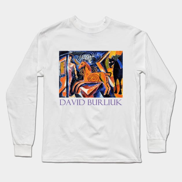 Carousel by Russian Futurist David Burliuk Long Sleeve T-Shirt by Naves